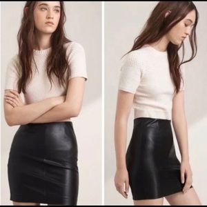 Talula Black Vegan Leather Skirt Mini- Size M
